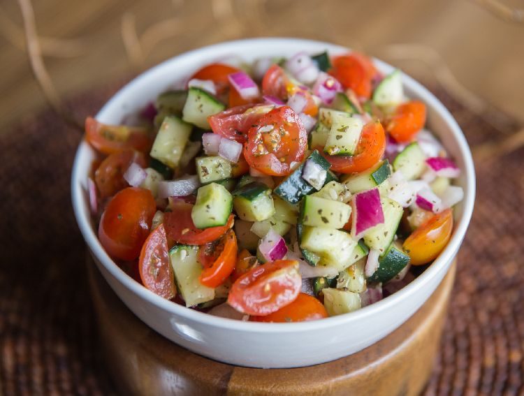 easy cucumber and tomato salad