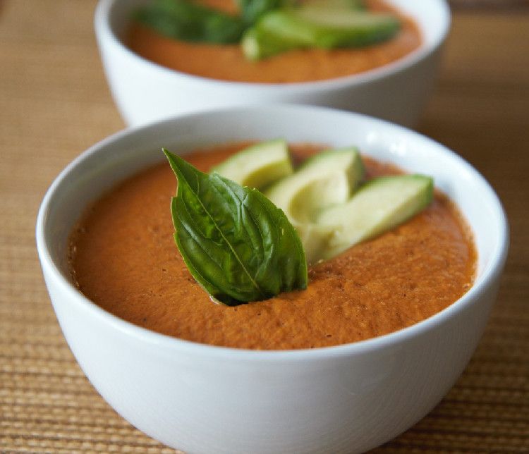 Raw vegan creamy tomato soup | www.LiveSimplyNatural.com