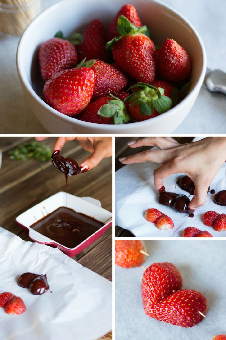 Raw Chocolate Dipped Strawberry Hearts | www.LiveSimplyNatural.com