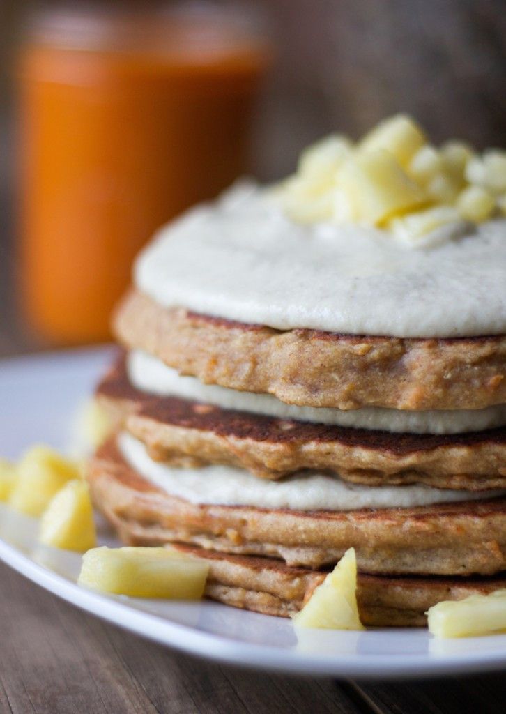 Vegan Carrot Cream Pancakes | www.LiveSimplyNatural.com