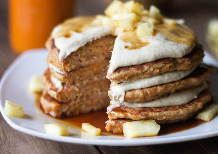 Vegan Carrot Cream Pancakes | www.LiveSimplyNatural.com