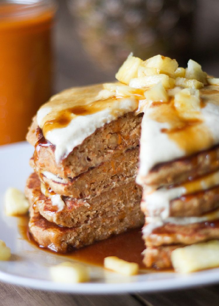 Vegan Carrot Cream Pancakes | www.LiveSimplyNatural.com