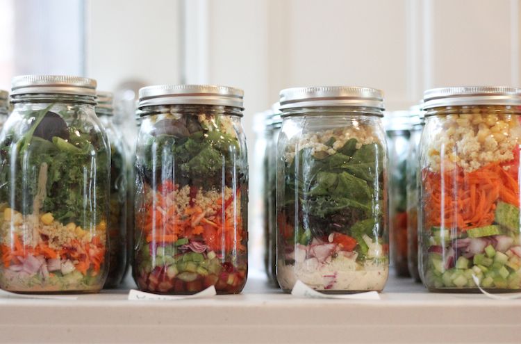 Salad In A Jar Party | www.LiveSimplyNatural.com
