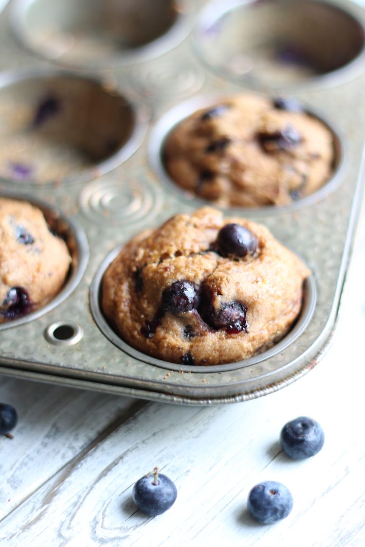 Vegan Blueberry Banana Spelt Muffins