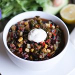 Black Bean Vegetarian Chili with Cashew Sour Cream | www.LiveSimplyNatural.com