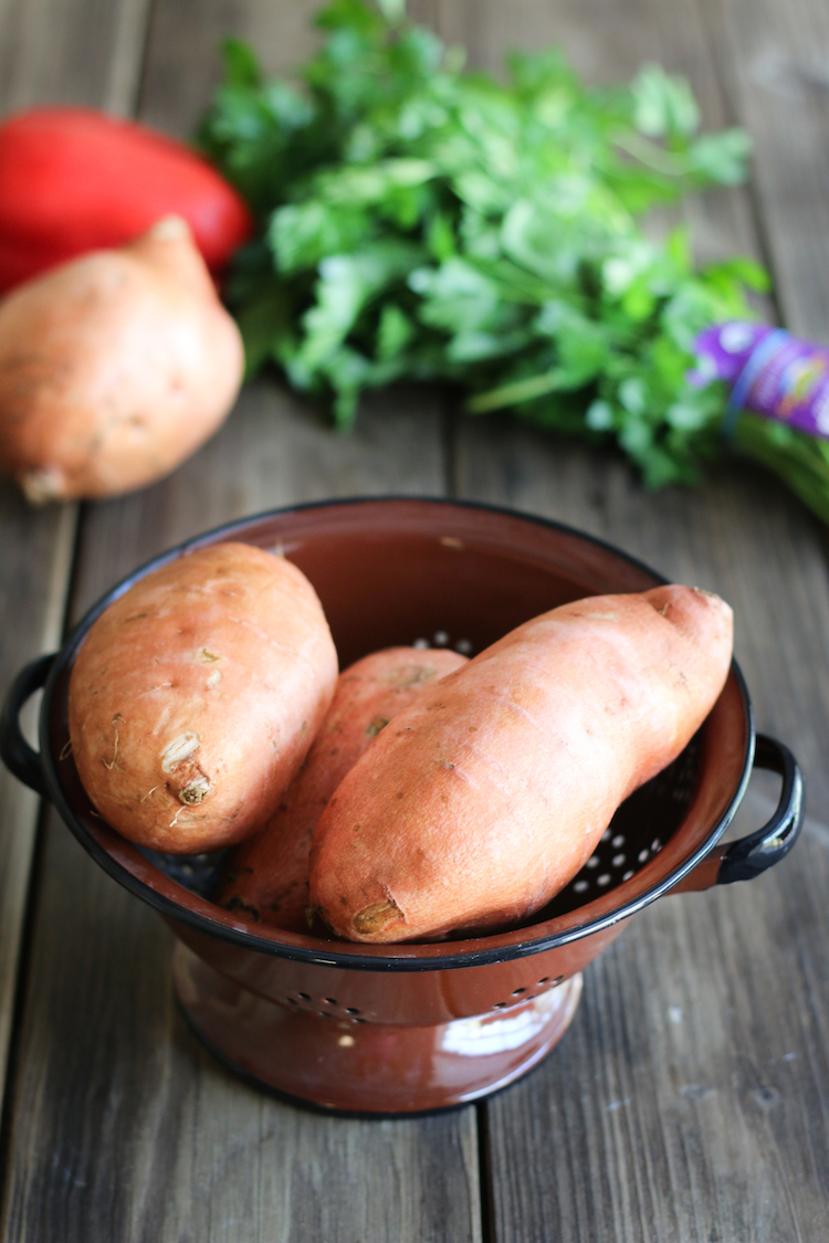 Mediterranean Sweet Potato with Tahini Dressing