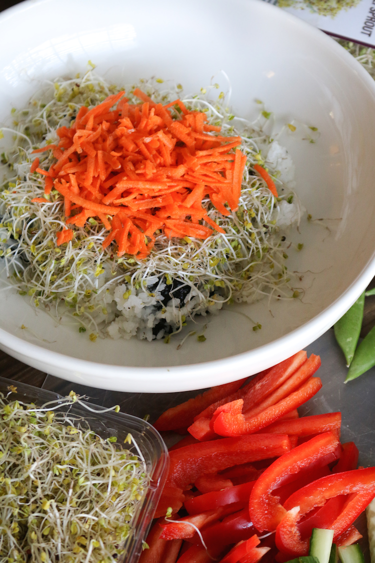 Easy On the go Vegetable Sushi Bowl | www.LiveSimplyNatural.com