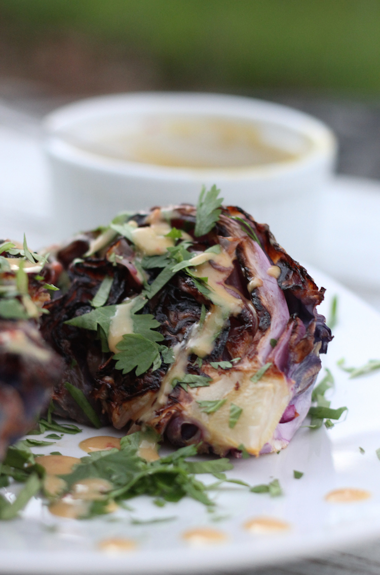 Roasted Red Cabbage With Sweet & Spicy Mustard Sauce