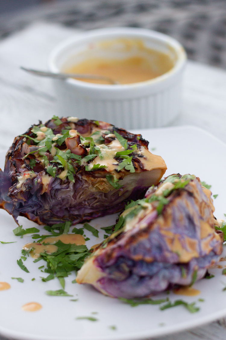 Roasted Red Cabbage With Sweet & Spicy Mustard Sauce | www.LiveSimplyNatural.com