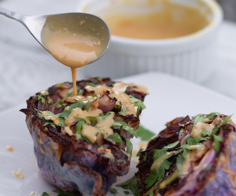 Roasted Red Cabbage With Sweet & Spicy Mustard Sauce | www.LiveSimplyNatural.com