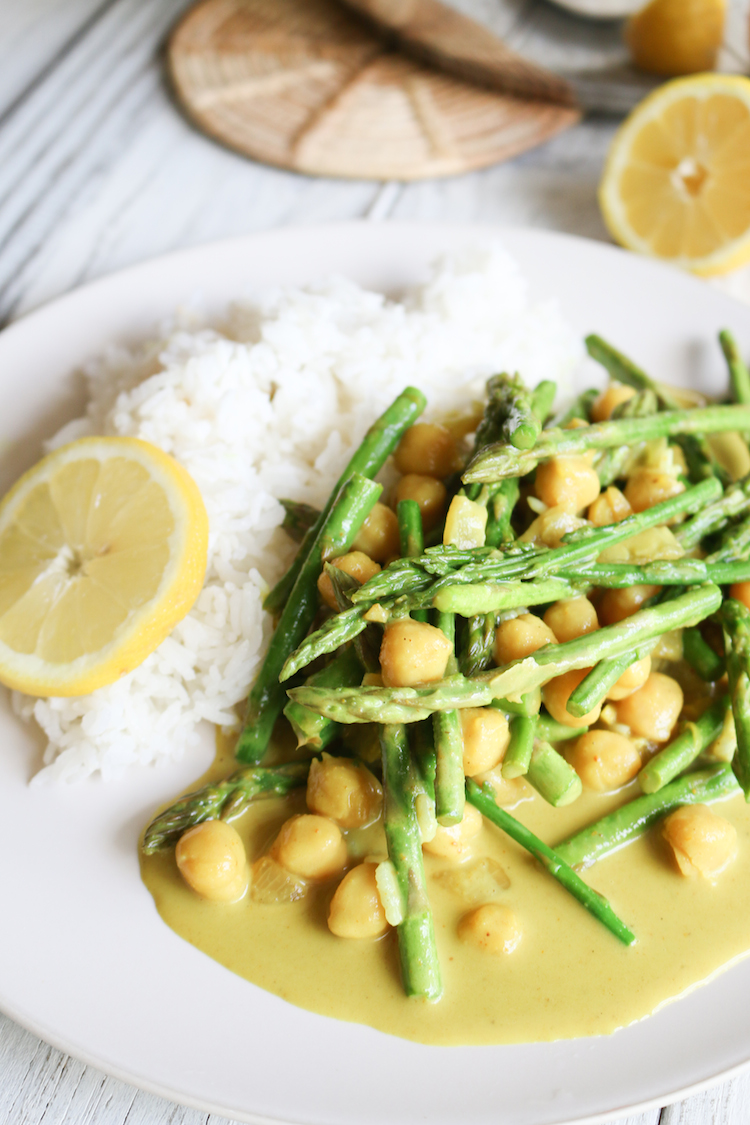 Lemon Chickpea Coconut Curry Recipe | www.LiveSimplyNatural.com