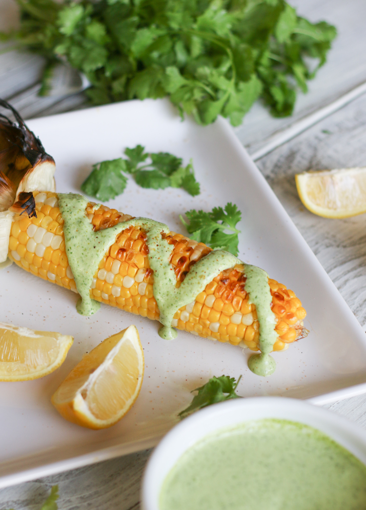 Roasted Corn with Cilantro Aioli