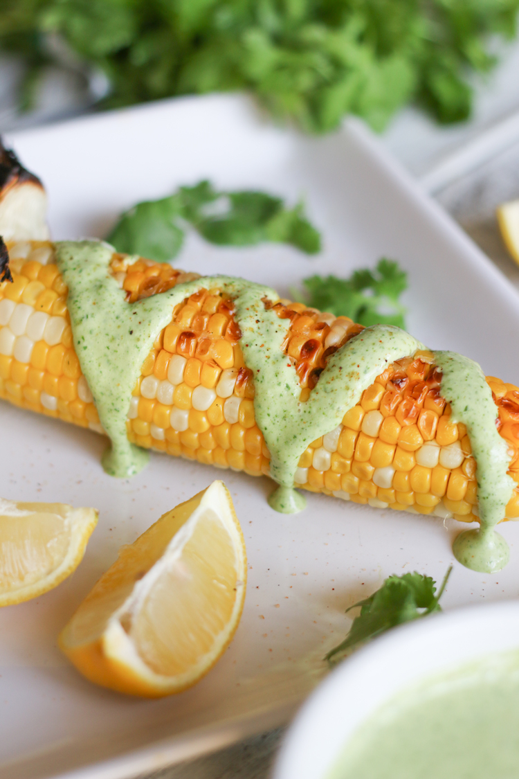 Roasted Corn with Cilantro Aioli