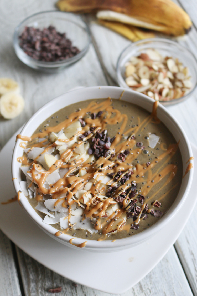 Black Bean Brownie Smoothie Bowl | www.LiveSimplyNatural.com