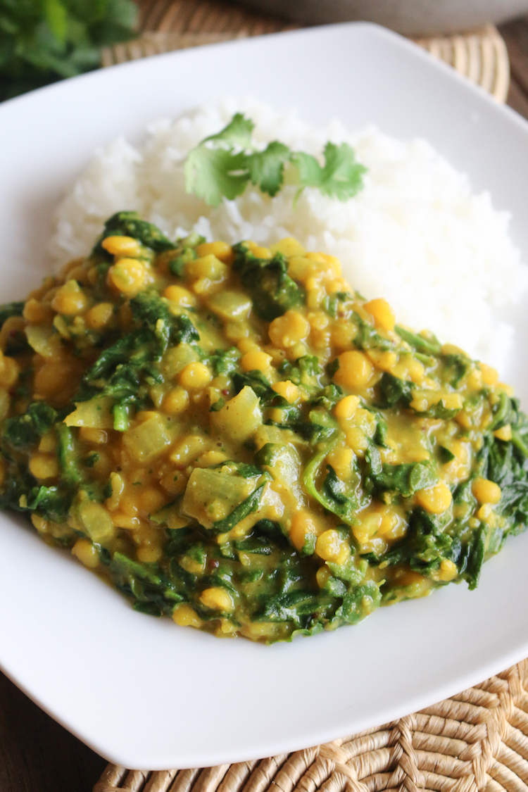 Yellow Split Pea Spinach Dahl | www.LiveSimplyNatural.com