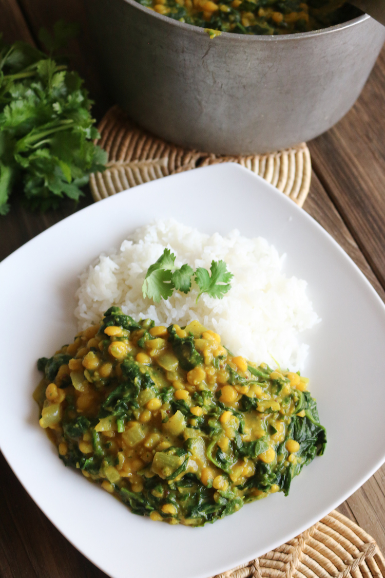 Yellow Split Pea Spinach Dahl | www.LiveSimplyNatural.com