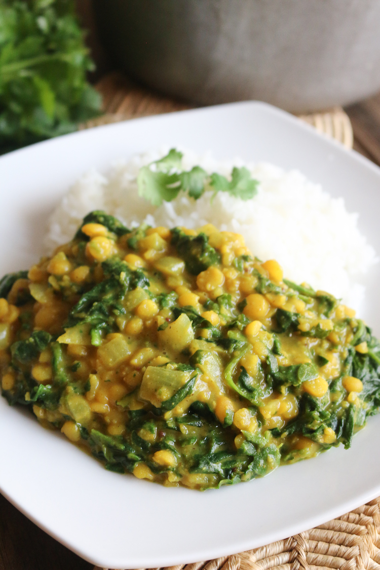 Yellow Split Pea Spinach Dahl | www.LiveSimplyNatural.com