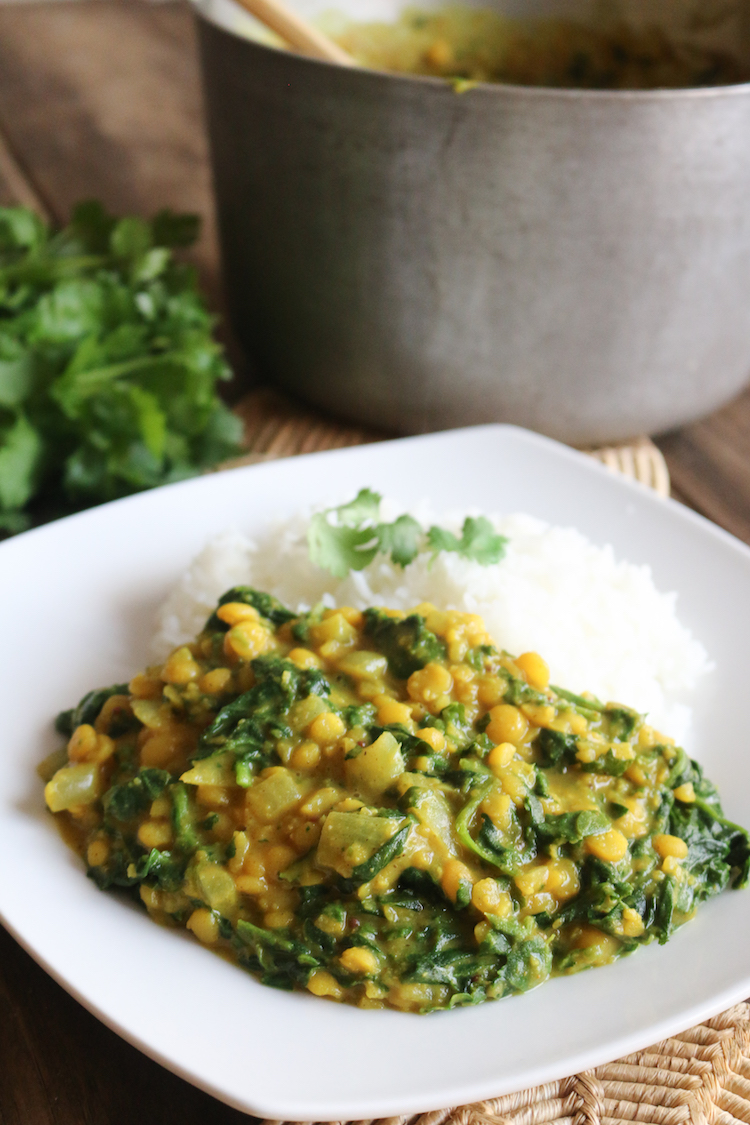 Yellow Split Pea Spinach Dahl | www.LiveSimplyNatural.com