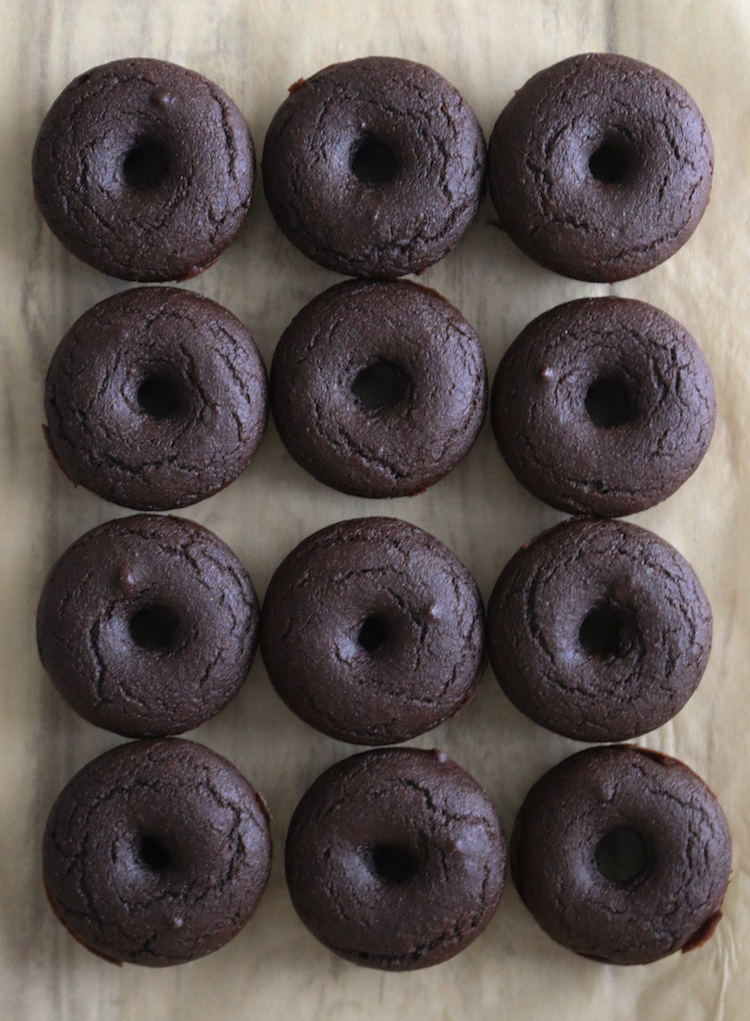 Gluten-Free Vegan Baked Chocolate Zucchini Glazed Donuts | www.LiveSimplyNatural.com