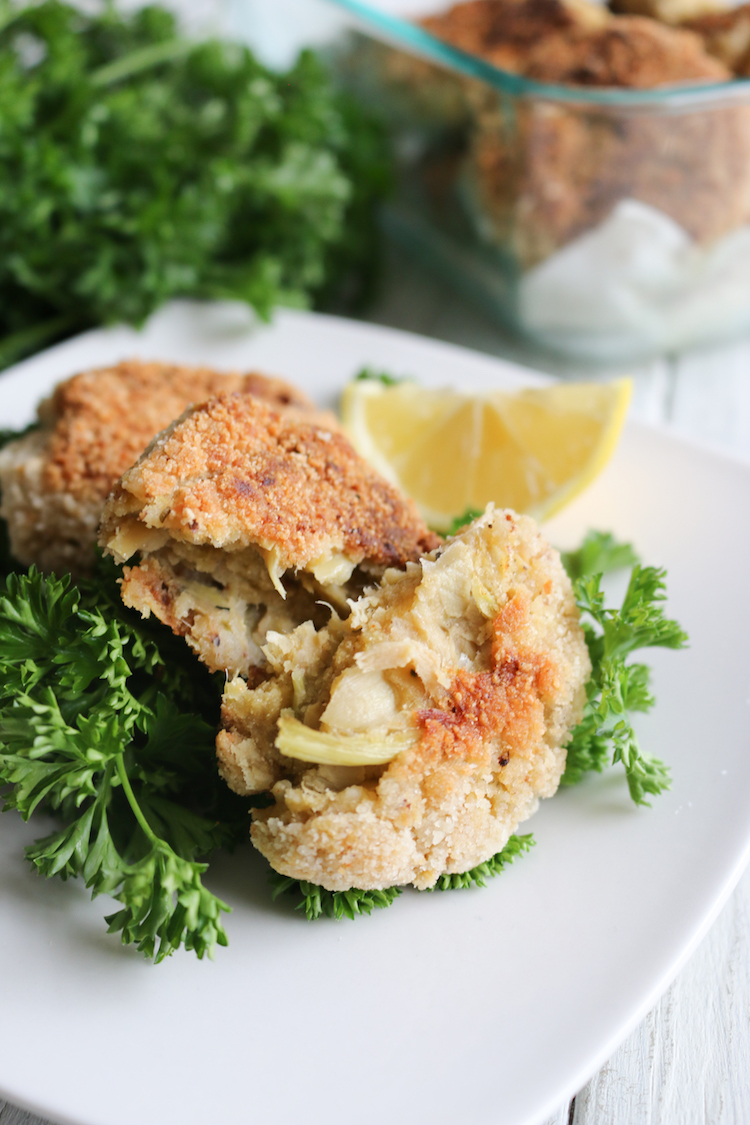 Artichoke Crab Cakes with Cashew Tartar Sauce Live Simply Natural