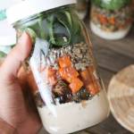 Brussel Sprouts & Sweet Potato Salad In A Jar | www.LiveSimplyNatural.com