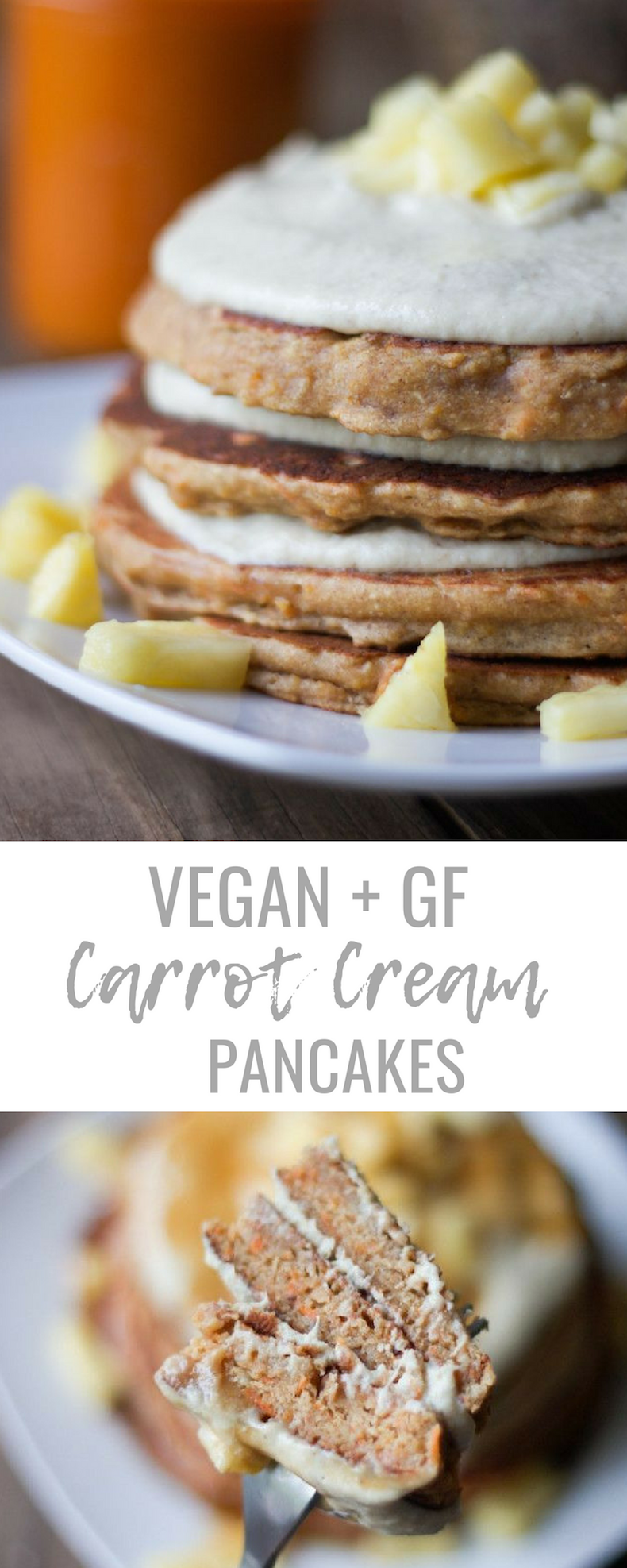 Vegan + GF Carrot Cream Pancakes
