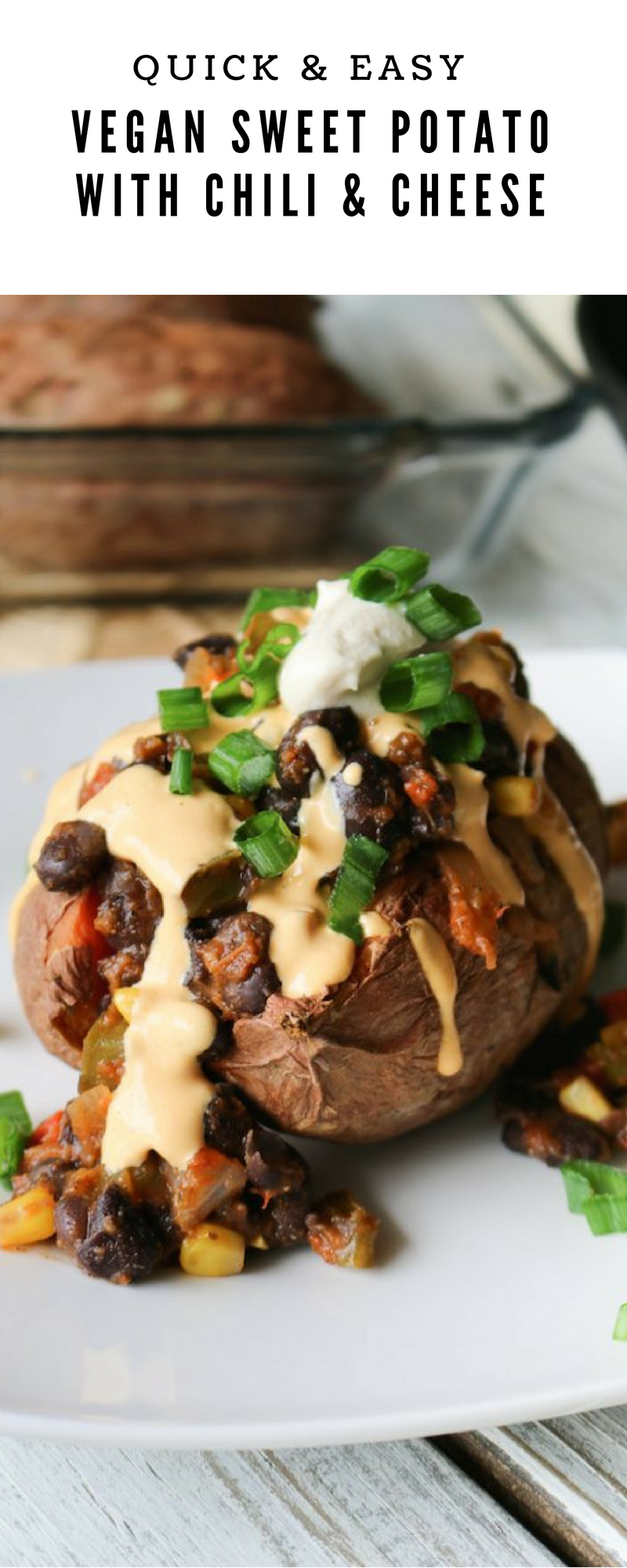 Quick + Easy Chili Stuffed Sweet Potato Recipe