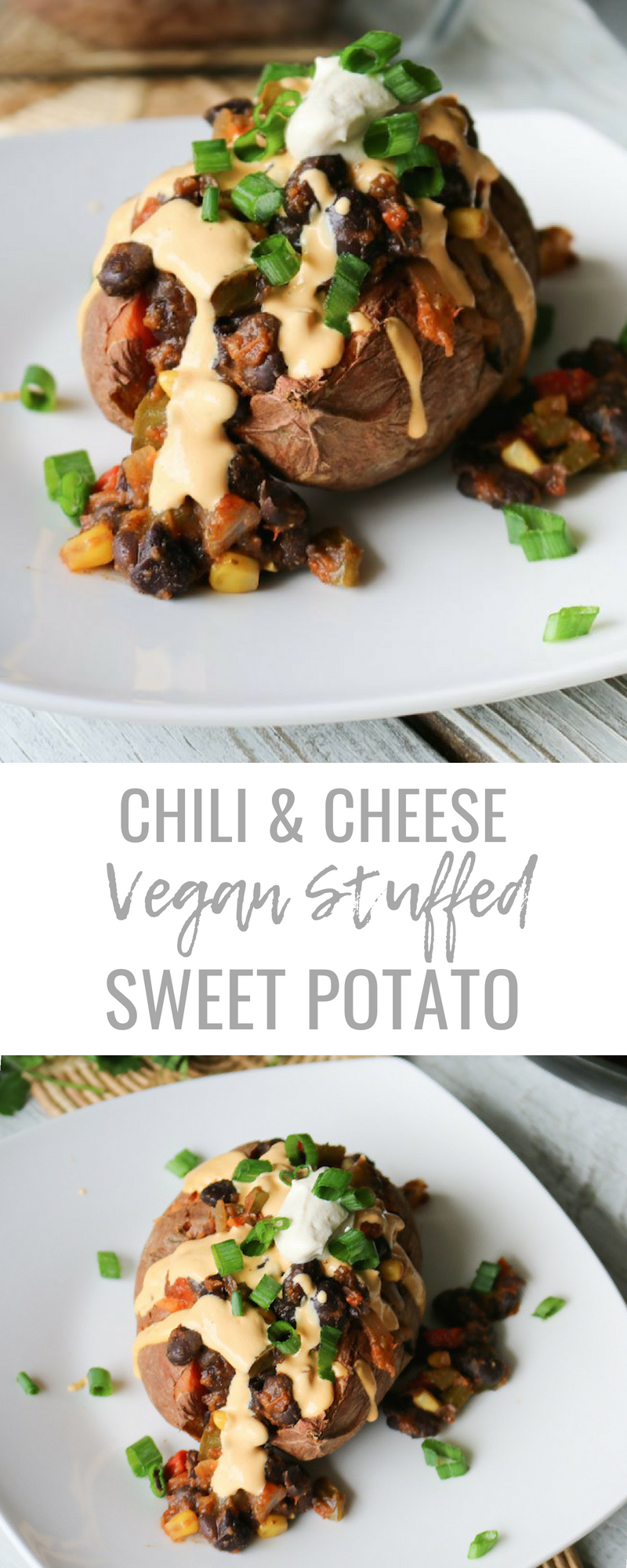 Quick + Easy Chili Stuffed Sweet Potato Recipe | www.livesimplynatural.com