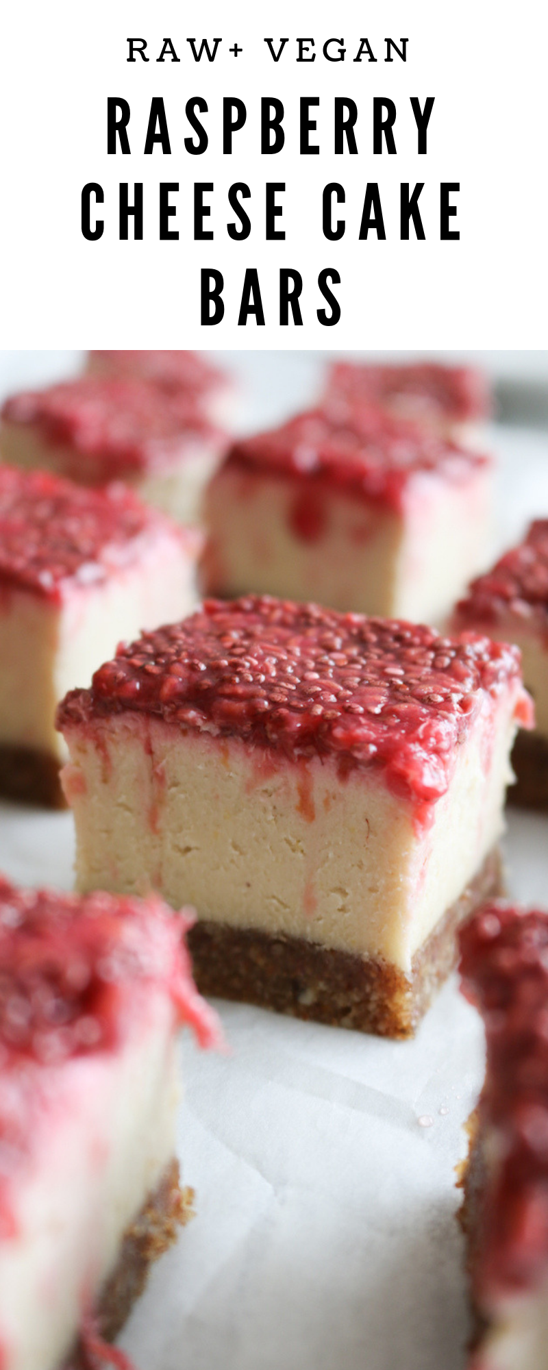 Raw Vegan Raspberry Cheese Cake Bars