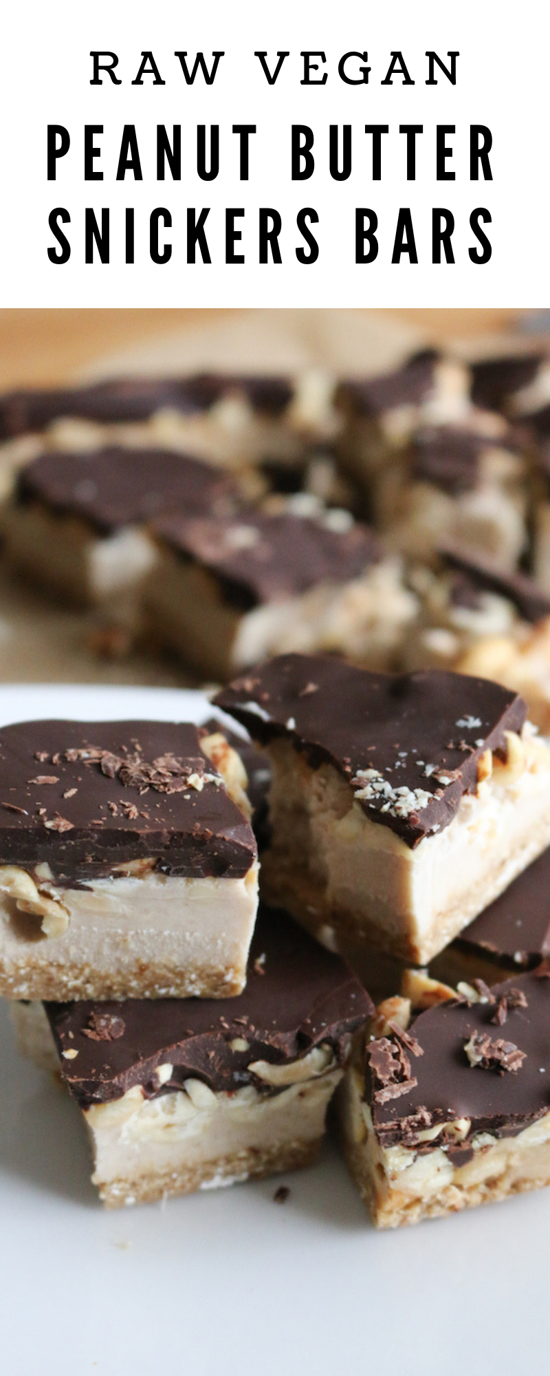 Raw Vegan Peanut Butter Snickers Bars