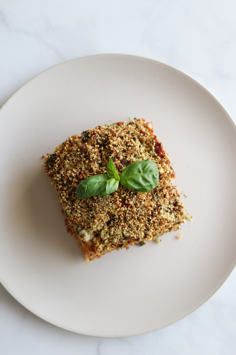 Vegan Zucchini Lasagna with Spinach Ricotta | ww.livesimplynatural.com