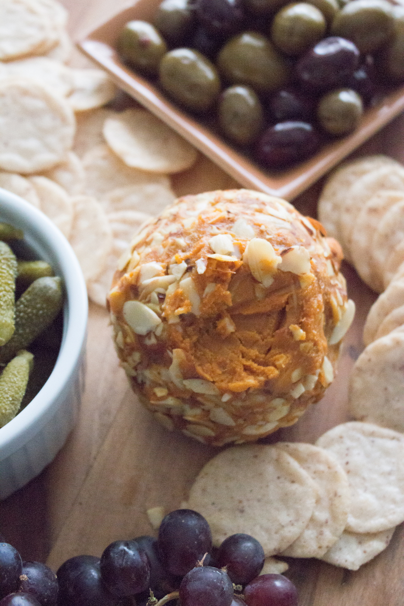 Vegan Smoked Cheddar Cheese with Almond Slices | www.livesimplynatural.com