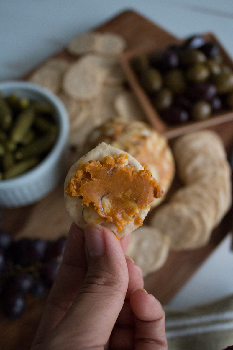 Vegan Smoked Cheddar Cheese with Almond Slices | www.livesimplynatural.com