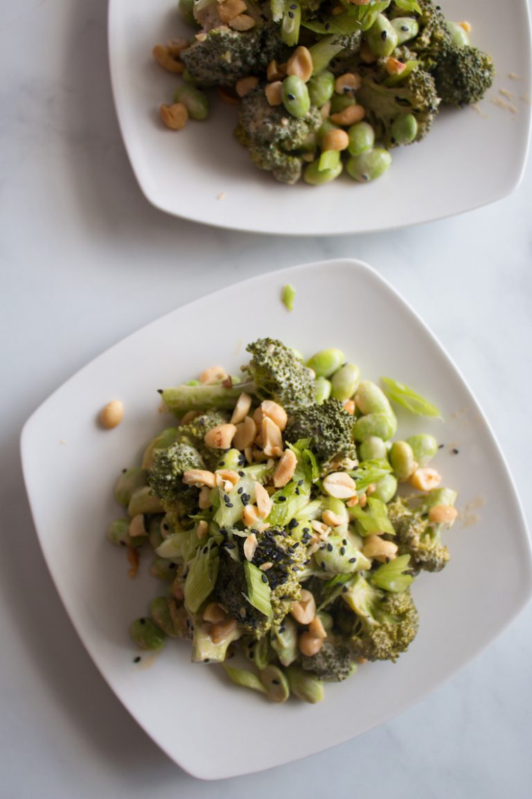 Asian Broccoli Salad with Peanut Sauce - Live Simply Natural