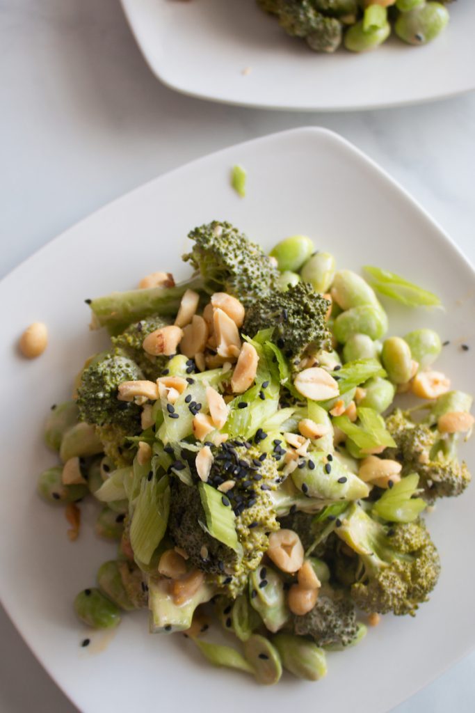 Asian Broccoli Salad with Peanut Sauce - Live Simply Natural